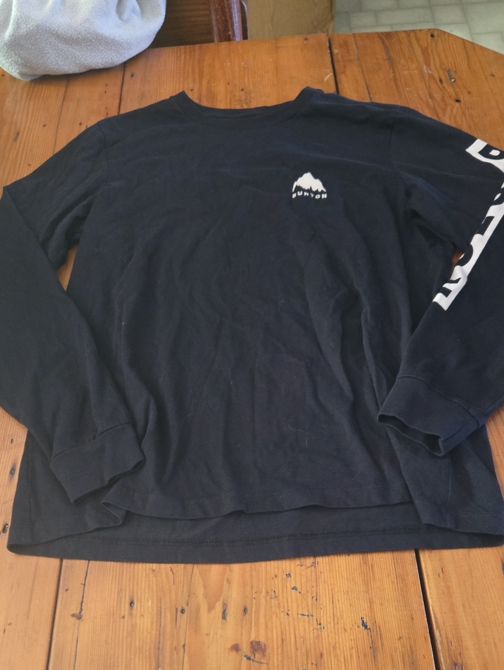 Burton Black Long-Sleeve Graphic Logo Tee Sz S